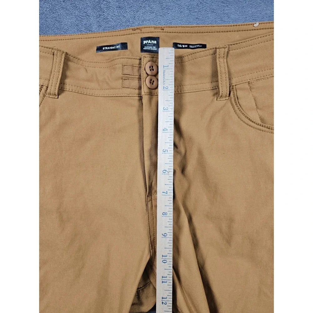 prAna Halle Straight Pant Womens 16 Short Brown‎ Stretch Hiking Outdoor Nylon